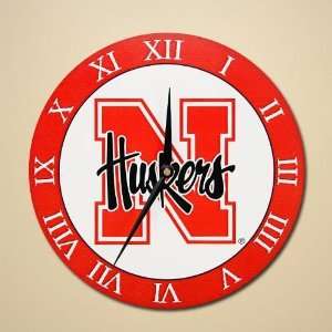    Nebraska Cornhuskers 12 Wooden Wall Clock