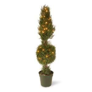 National Tree Juniper Cone and Ball Topiary Tree with 55 Clear Lights 