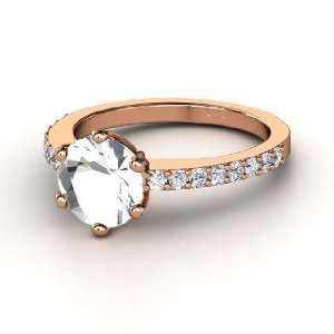  Majesty Ring, Round Rock Crystal 14K Rose Gold Ring with 
