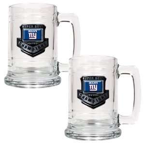  New York Giants Super Bowl 46 Champions 2pc 15oz Glass 