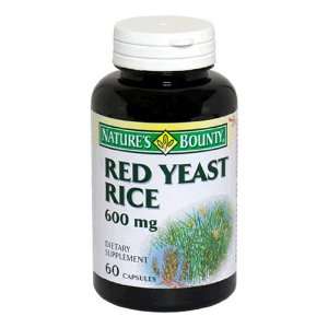  Natures Bounty Red Yeast Rice, 600 mg, 60 Capsules 