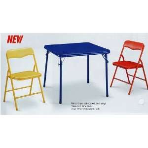   Blue Table w/Red Yellow Chairs Set Kid Furniture