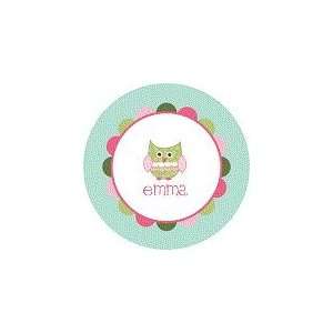 personalized owl plate (style 1p) 