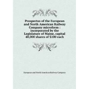  Prospectus of the European and North American railway company 