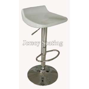   White ABS Bar Stools Counter Swivel Chair Modern Style
