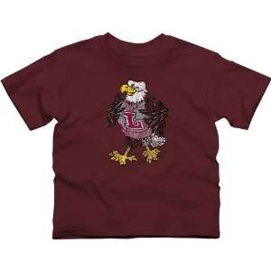 Wisconsin La Crosse Eagles Youth Distressed Primary T Shirt   Maroon 