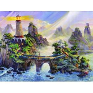  Misty Lighthouse Jigsaw Puzzle Toys & Games