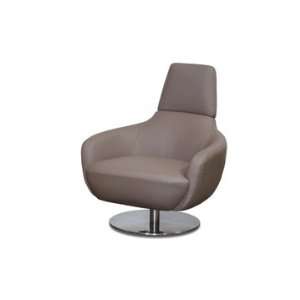  Gio Mink Brown Leather Swivel Accent Chair