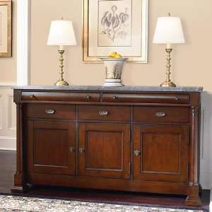  Louis Philippe Buffet w/ Marble Top Cherry by Bassett Furniture 