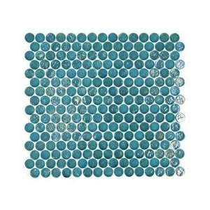   Bahama Blue Round 0.75 x 0.75 Glass Mosaic Tile