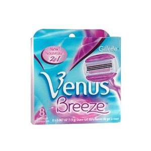 Gillette Venus Breeze 2 in 1 Cartridges Plus Shave Gel Bars for Women 