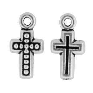   TierraCast® Pewter Antique Silver Beaded Cross Charms