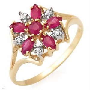   Genuine Diamonds & Rubies Ring   10ky Gold   Size 7 