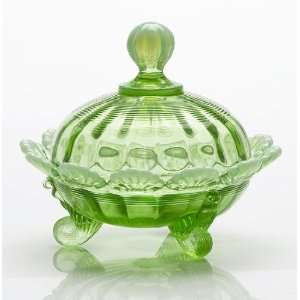 Mosser Glass Footed Fruit Bowl   Green Opal  Kitchen 