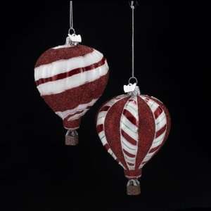   Twist Hot Air Balloon Glass Christmas Ornaments 3.5