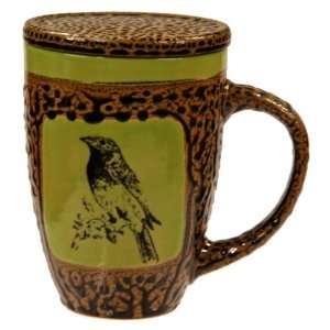  Song Bird Mug with Lid in Dark Yellow
