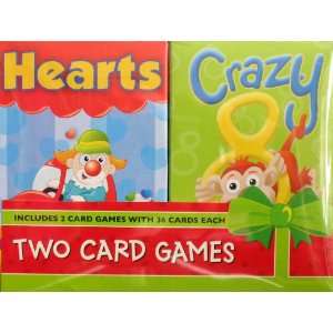  Hearts & Crazy 8s   2 Pack Child Card Games Toys & Games