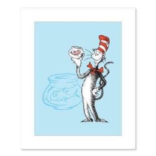 Dr. Seuss Cat in the Hat with Fish Blue Print 8 x 10