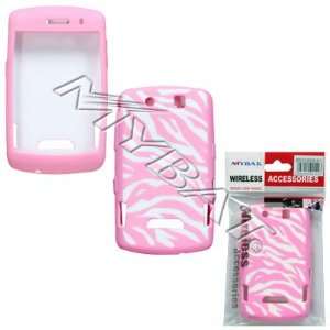 BLACKBERRY THUNDER 9500 AND STORM 9530 WHITE PINK ZEBRA SILICONE COVER 