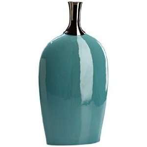  Sky Blue with Black Neck 23 1/4 High Ceramic Vase