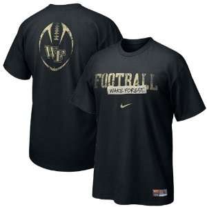  Nike Wake Forest Demon Deacons Black Team Issue T shirt 