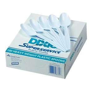    Dixie Heavyweight Plastic Spoons White, 100 ct 