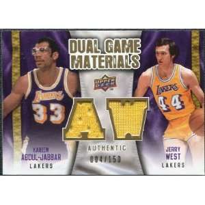   Gold #DGWA Jerry West Kareem Abdul Jabbar /150 Sports Collectibles