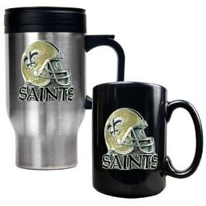  New Orleans Saints Travel Mug & Ceramic Mug Set Kitchen 