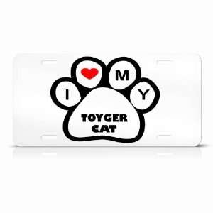 Toyger Cats White Novelty Animal Metal License Plate Wall Sign Tag