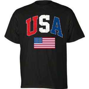  USA Black Arch Over Flag International T Shirt