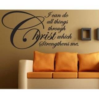   strengthens me Scriptural Christian Vinyl Wall Decal Mural Quotes