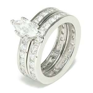   Marquise Cubic Zirconia Eternity Style Wedding Ring Set, 5 Jewelry