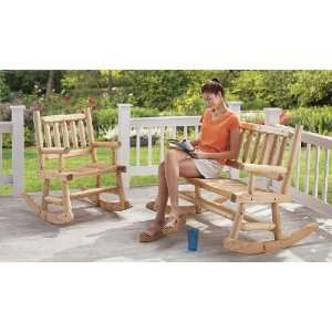  Double Cedar Log Rocking Chair Patio, Lawn & Garden