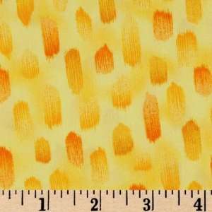  44 Wide Bee Happy Brush Strokes Gold Fabric By The Yard 