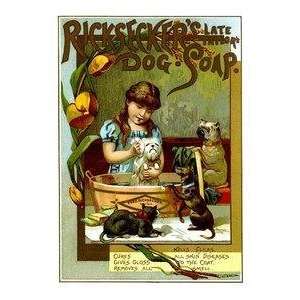 Paper poster printed on 20 x 30 stock. Rickseckers Dog Soap  