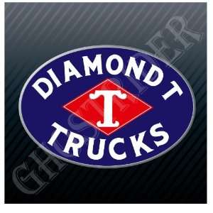  Diamond T Trucks Trailer Touring Car Vintage Sticker Decal 