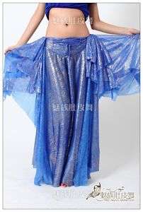 Shimmer Belly Dance Two Side Open Skirt Costume 9 color  
