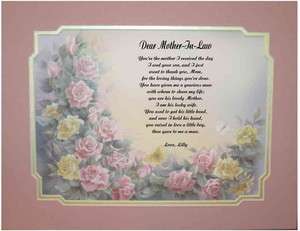 Mother In Law Personalized Poem For Mothers Day  