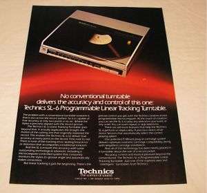 Technics SL 6 Linear Tracking Turntable PRINT AD 1984  