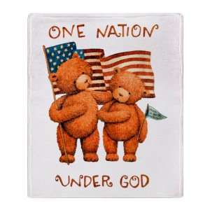 Stadium Throw Blanket One Nation Under God Teddy Bears 