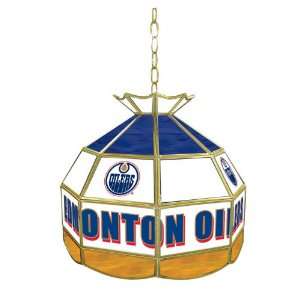  NHL Edmonton Oilers Stained Glass Tiffany Lamp   16 inch 