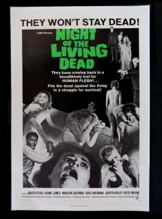 NIGHT OF THE LIVING DEAD * 1SH ZOMBIE MOVIE POSTER 1968  