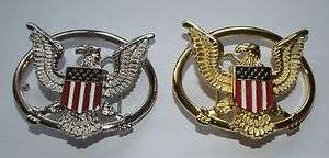 TWO ELVIS STYLE ALOHA EAGLE BELT BUCKLES ONE SILVER ONE GOLD FITS ANY 