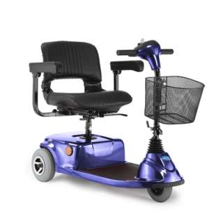 Compact Lynx 3 Wheel Scooter Power Mobility Cart Blue  
