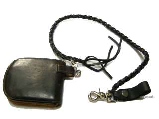 Leather Wallet Keychain Keyring Black/Brown/Tan vintage  