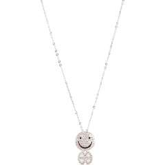 CZ By Kenneth Jay Lane CZ Smiley Face Pendant and Chain    