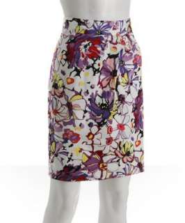 Elie Tahari violet floral poplin Vallory pencil skirt   up 