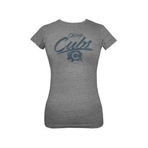  Chicago Cubs Womens Triblend Crew T Shirt by 5th & Ocean 