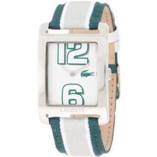 Lacoste Womens 2000696 Advantage Green Grosgrain Strap Watch 