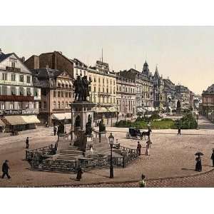 Vintage Travel Poster   Goethes Place and Goethe Gutenburg Monument 